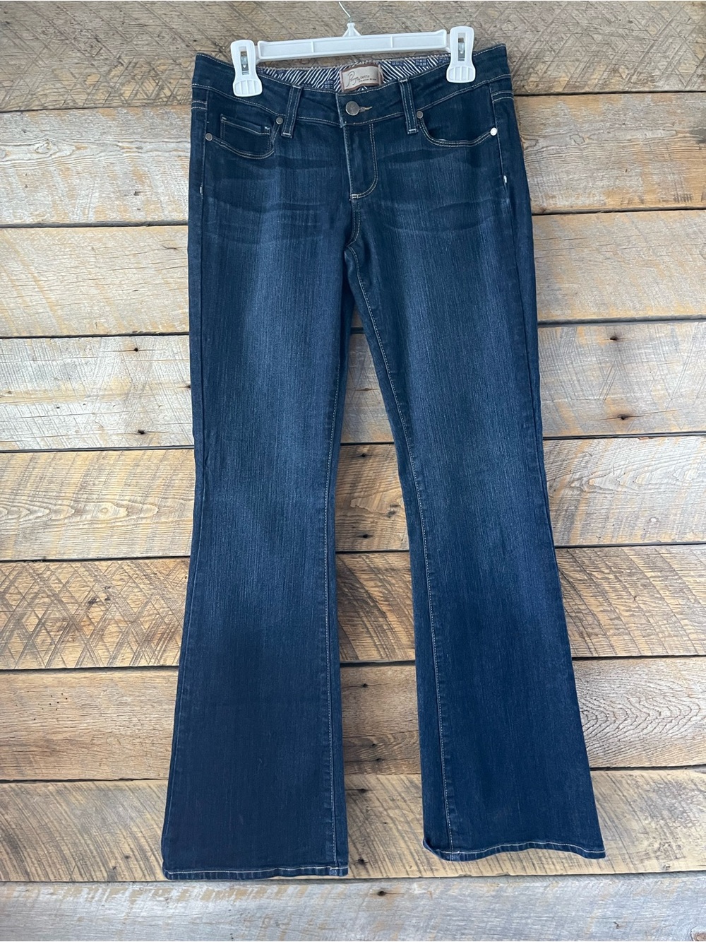 Paige Canyon Bootcut Petite Low Rise Jeans Size 28 Womens Y2K Dark Wash